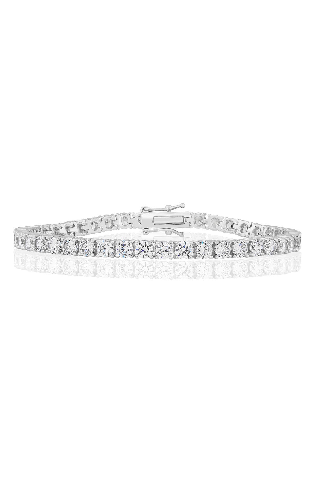 4mm Round Cubic Zirconia Tennis Bracelet