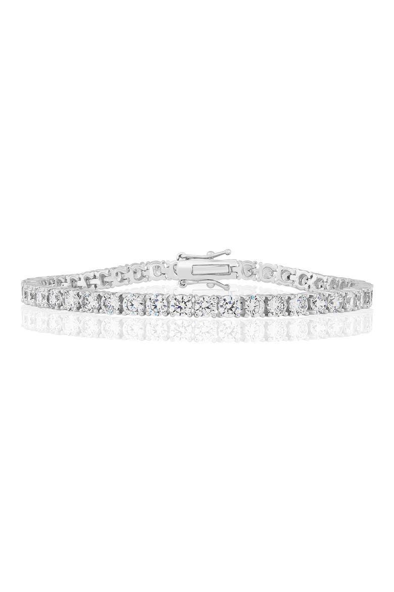 4mm Round Cubic Zirconia Tennis Bracelet, Main, color, SILVER