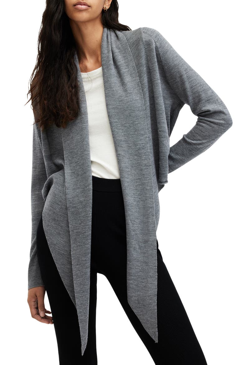 Wasson Pirate Wrap Merino Wool Cardigan, Main, color, GREY MARL