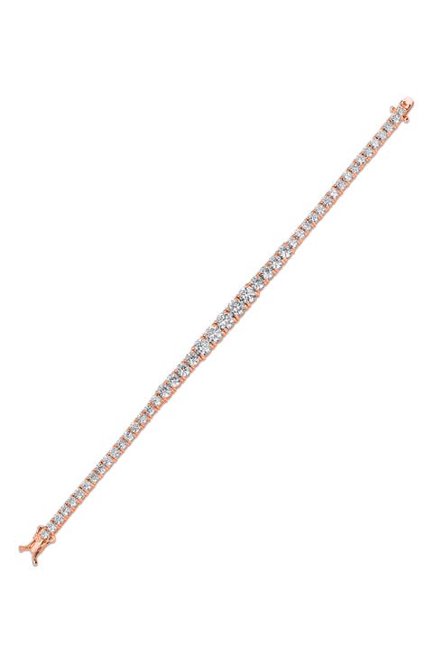 Graduated Round Cubic Zirconia Tennis Bracelet