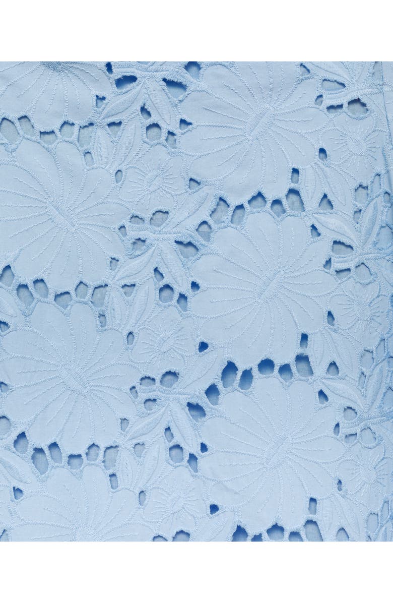 MANGO Sky Embroidered Strapless Cotton Sundress, Alternate, color, Blue