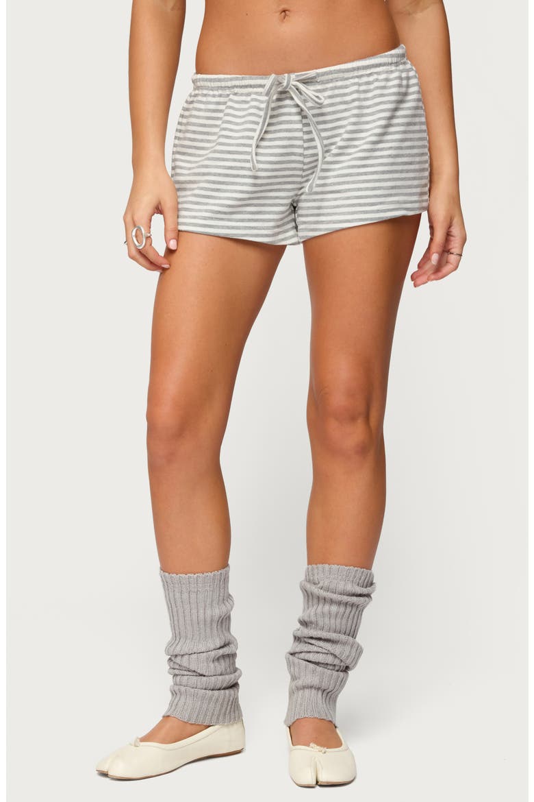 Jainee Stripe Drawstring Shorts, Main, color, GRAY-MELANGE