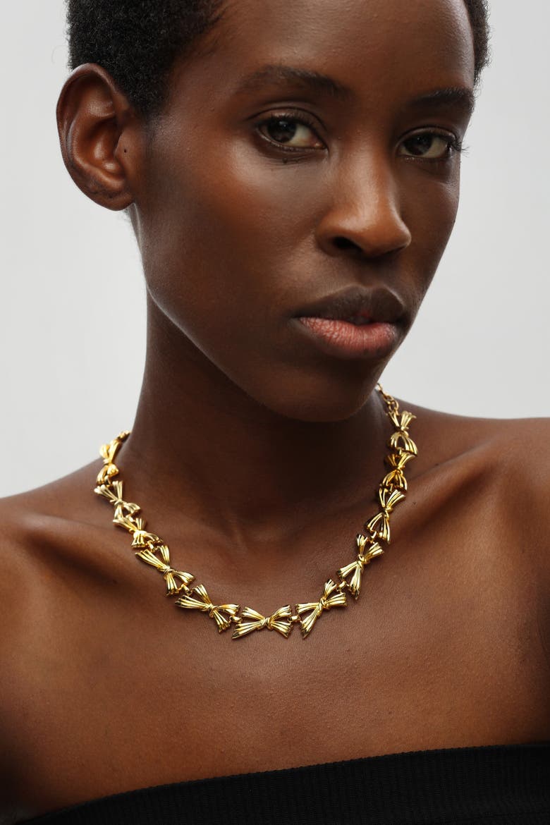 Butterfly Statement Necklace, Alternate, color, Gold