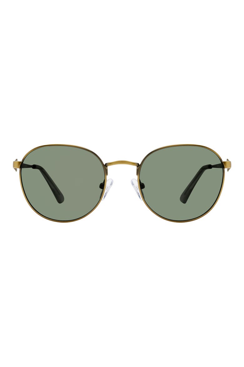 51mm Round Sunglasses, Main, color, BRASS/ GREEN