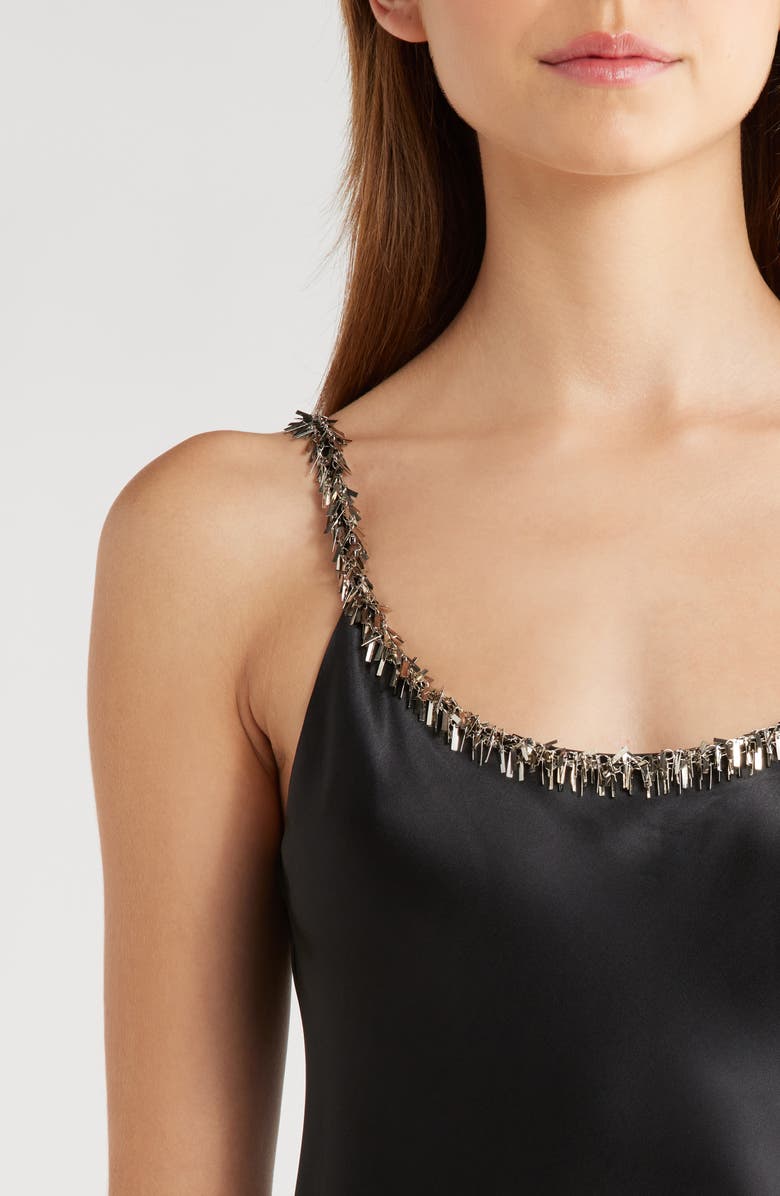 rag & bone Alessia Satin Slipdress, Alternate, color, Black