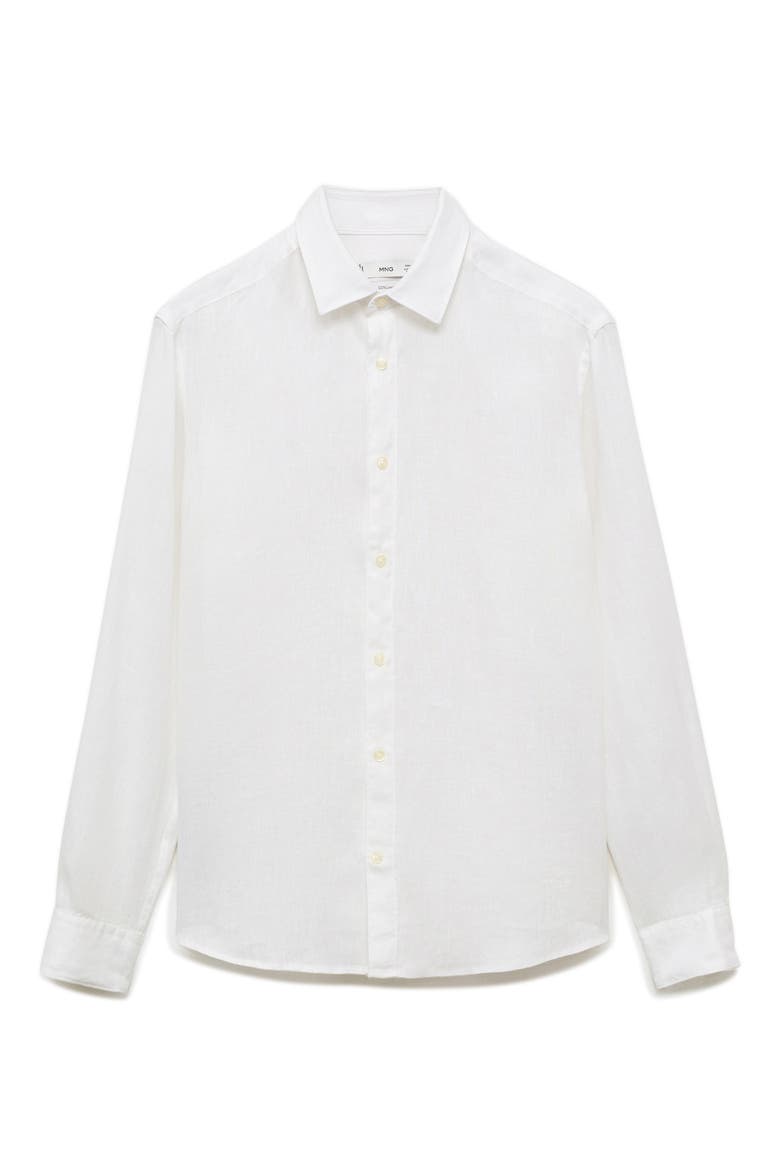 Classic Fit Linen Button-Up Shirt, Alternate, color, WHITE