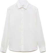 MANGO Classic Fit Linen Button-Up Shirt