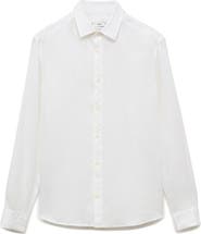 MANGO Classic Fit Linen Button-Up Shirt