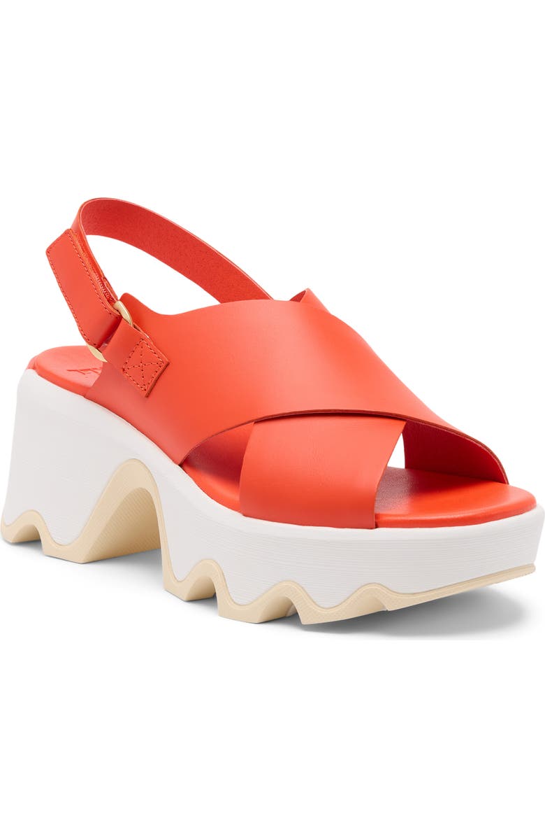 SOREL Kinetic<sup>™</sup> Aura Slingback Platform Sandal, Main, color, Crimson Fire/ Honey White