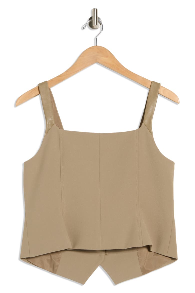 Button Front Vest, Alternate, color, TAUPE