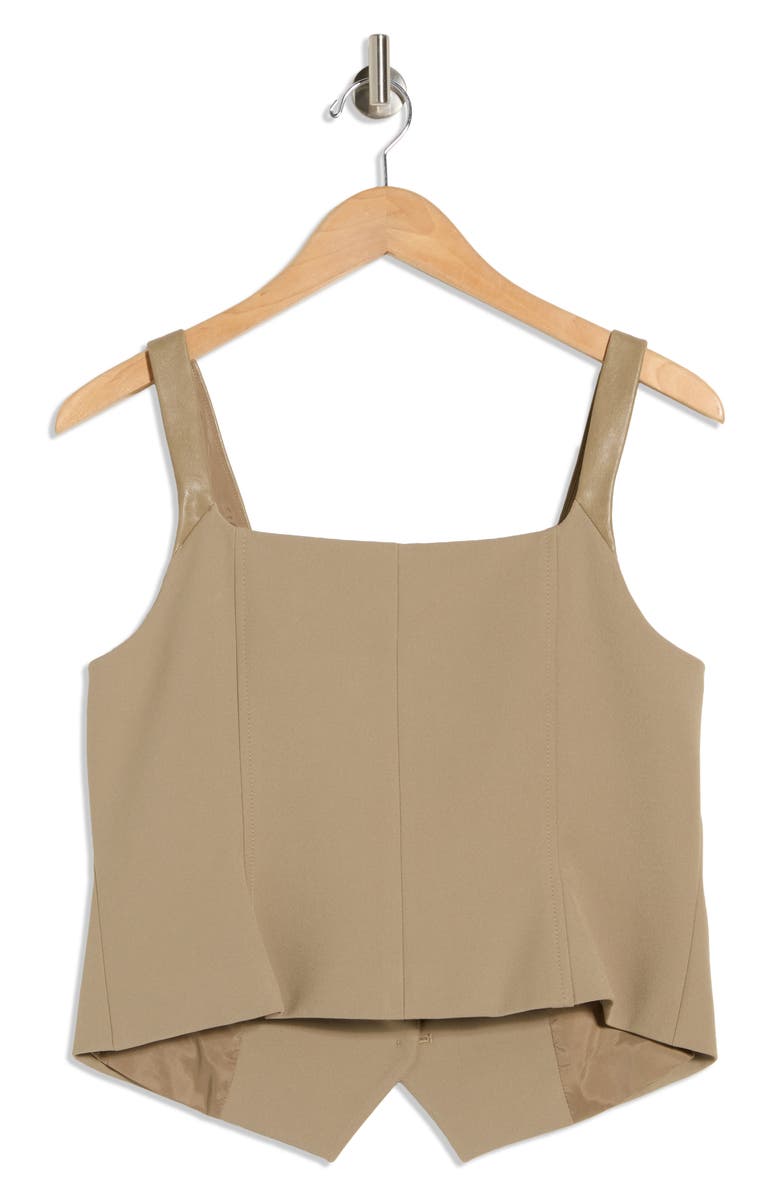 DKNY Button Front Vest, Alternate, color, Taupe