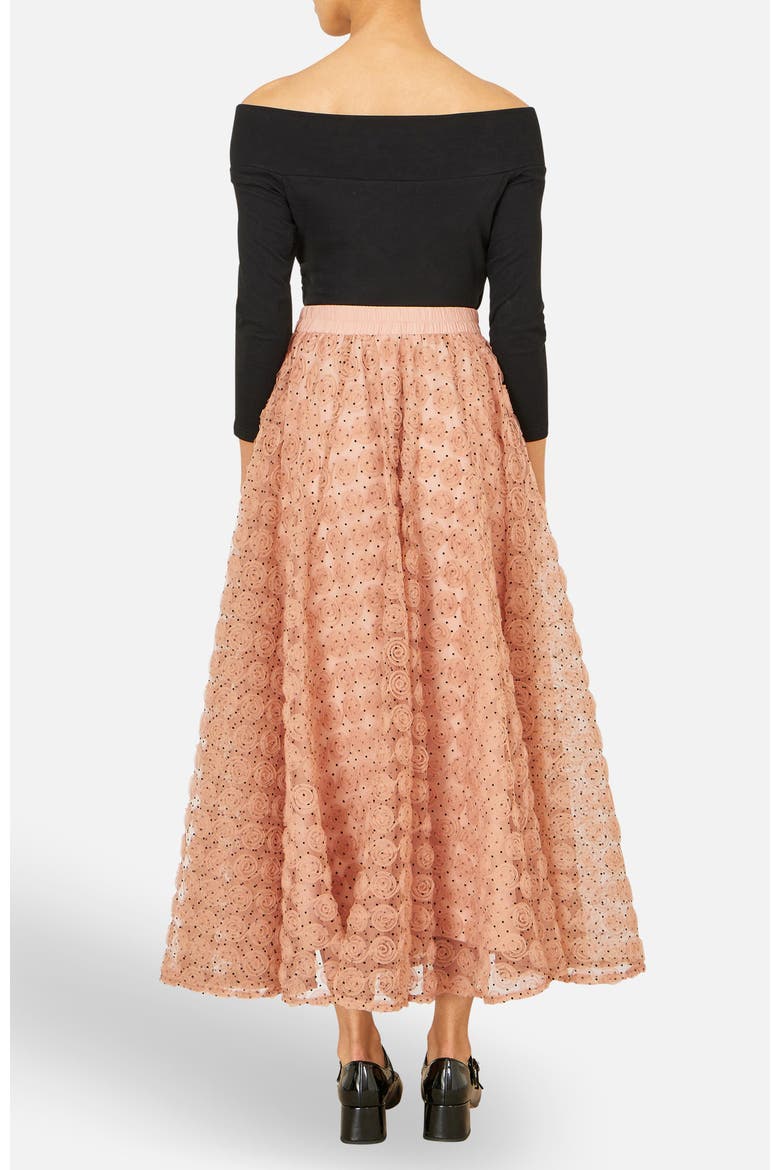 Spot And Rose Tulle Skirt, Alternate, color, Blush