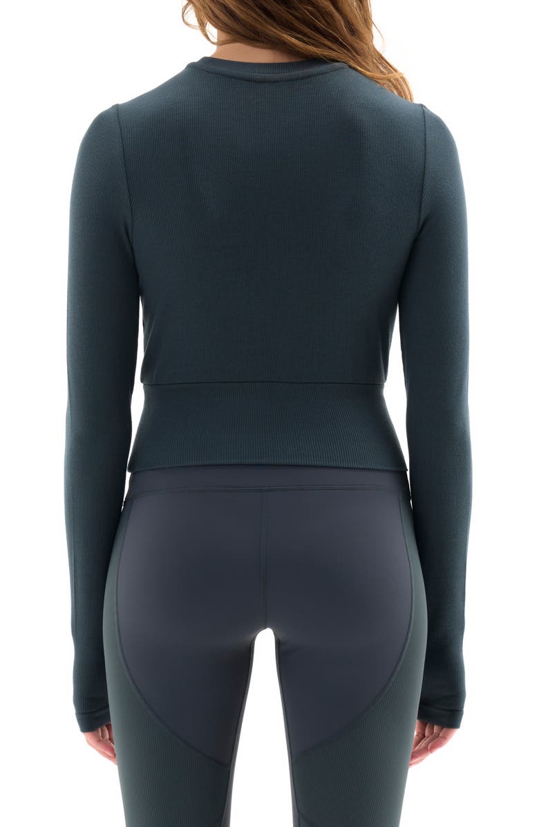 P.E Nation Free Play Long Sleeve Rib Crop T-Shirt, Alternate, color, 