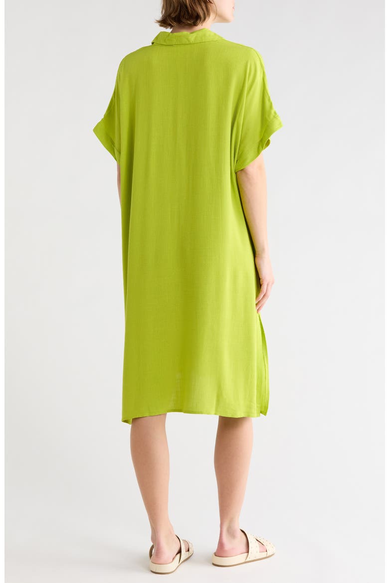 Everyday Button-Down Beach Cover-Up Tunic, Alternate, color, OLIVE CITRON
