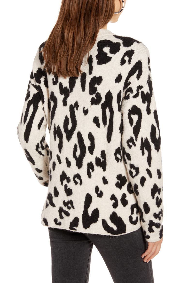 Leopard Crewneck Pullover (Nordstrom Exclusive), Alternate, color, BEIGE OATMEAL LEOPARD