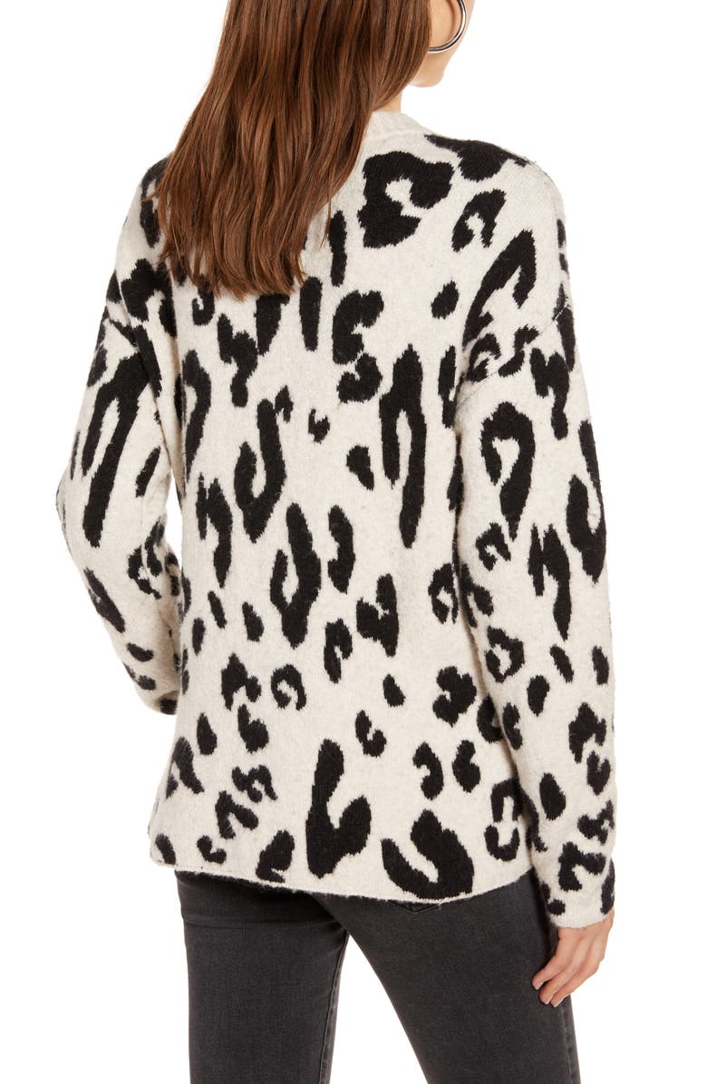 Something Navy Leopard Crewneck Pullover, Alternate, color, 