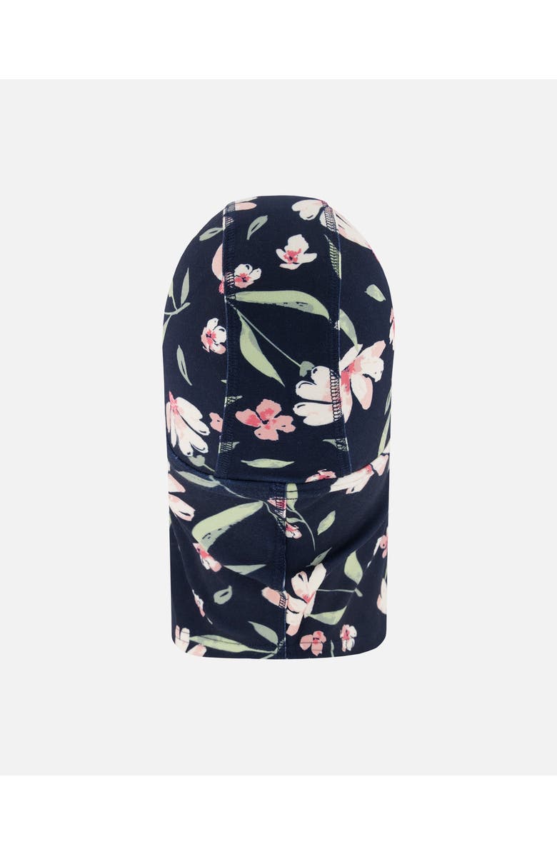 Deux par Deux Brushed Jersey Balaclava Flower, Alternate, color, Navy