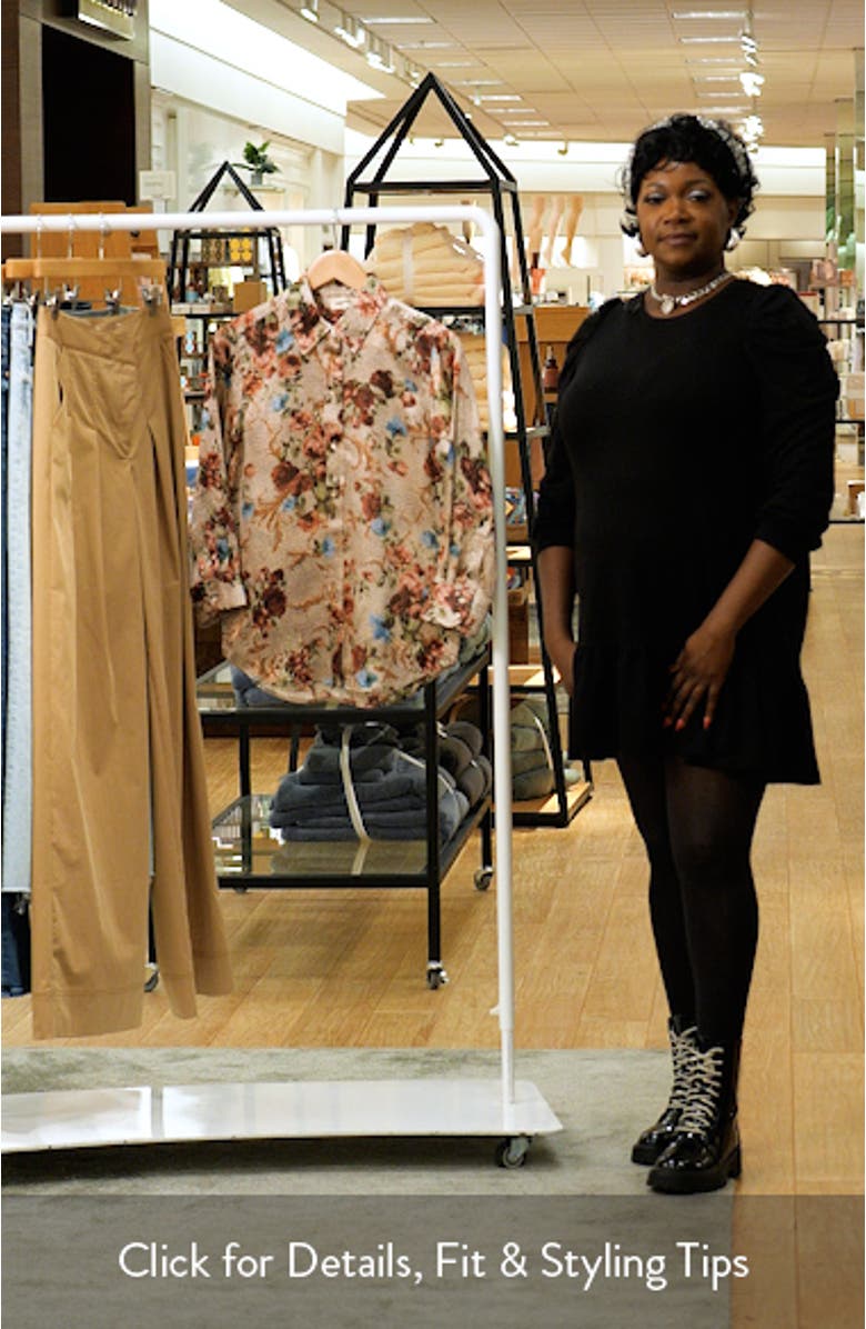 Dani Floral Tapestry Print Three-Quarter Sleeve Silk Button-Up Shirt, sales video thumbnail