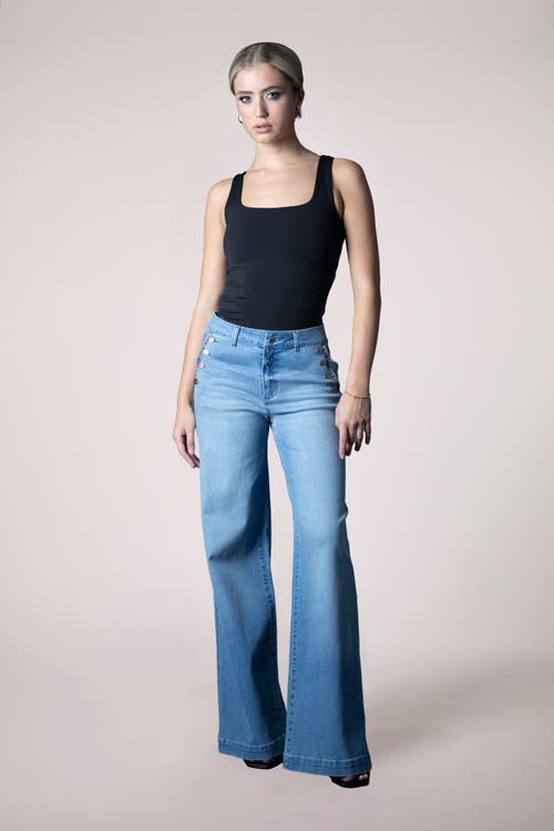Blue Revival Selena Recycled Wide Leg Trouser In Blue
