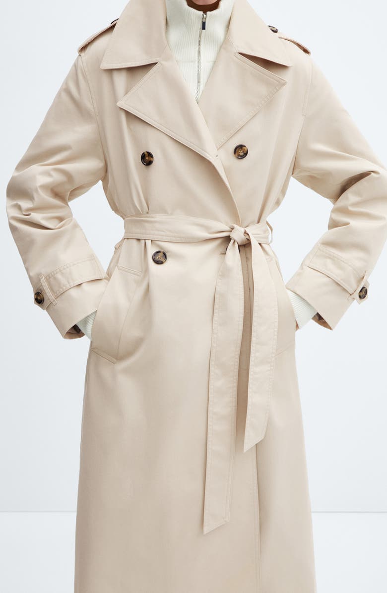 MANGO Angela Belted Trench Coat, Alternate, color,