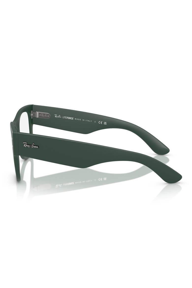 Mega Wayfarer Liteforce 50mm Rectangular Optical Glasses, Alternate, color, GREEN