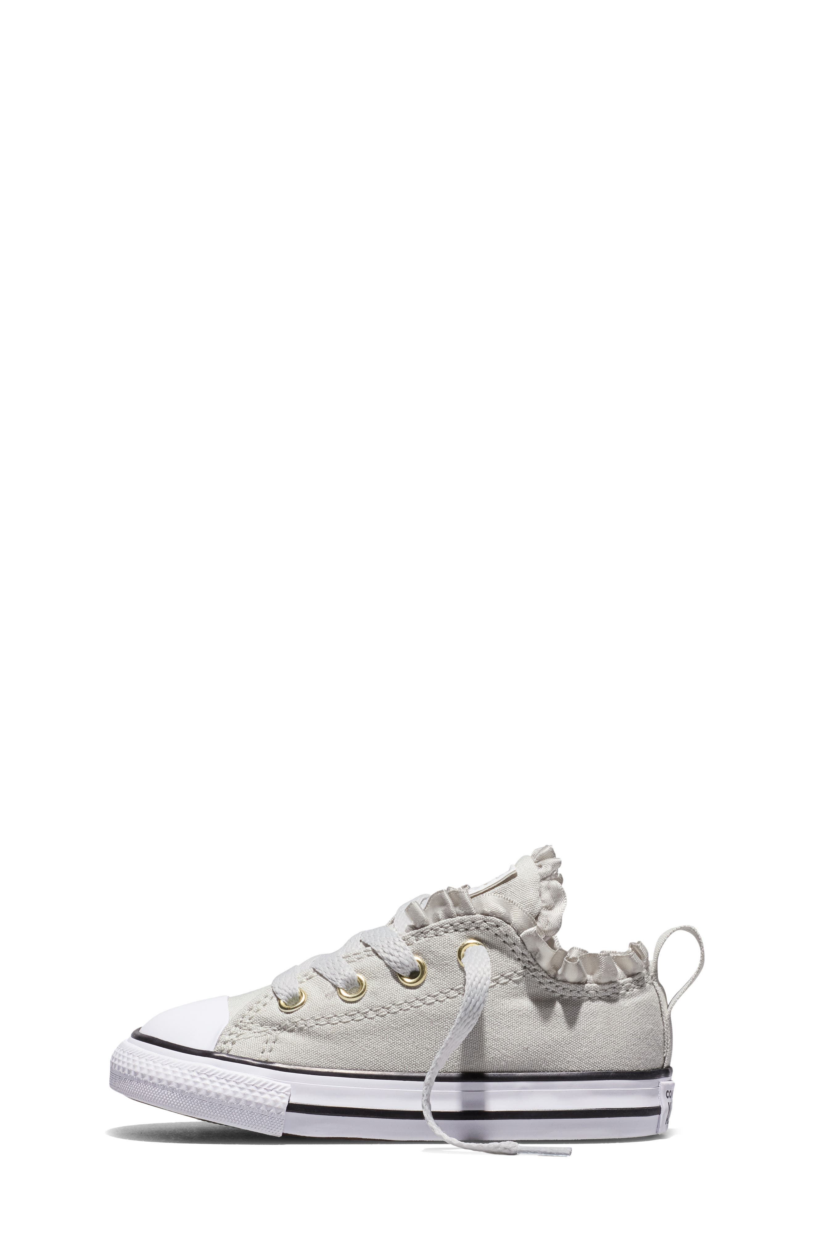 Kids' Chuck Taylor All Star Frills High Top Sneaker, Alternate, color, LIGHT GREY/ WHITE / BLACK