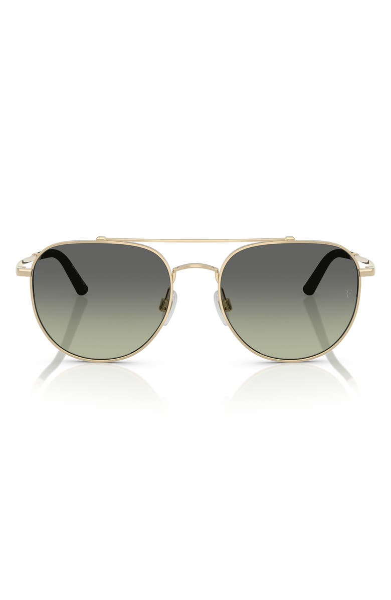 Oliver Peoples x Roger Federer 54mm Pilot Sunglasses, Main, color, Gold/ Green Gradient