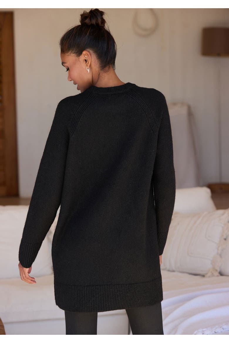 Basic Tunic Sweater, Alternate, color, Black