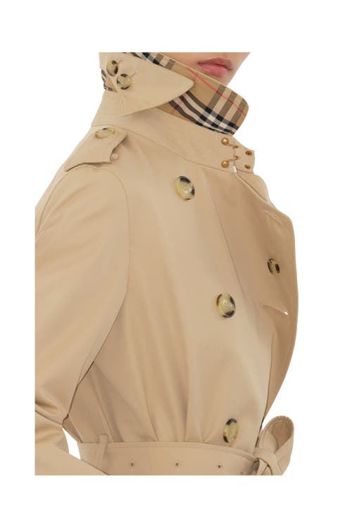 Burberry Kensington Quilted Short Org 2 Coat With Hood In Brown
