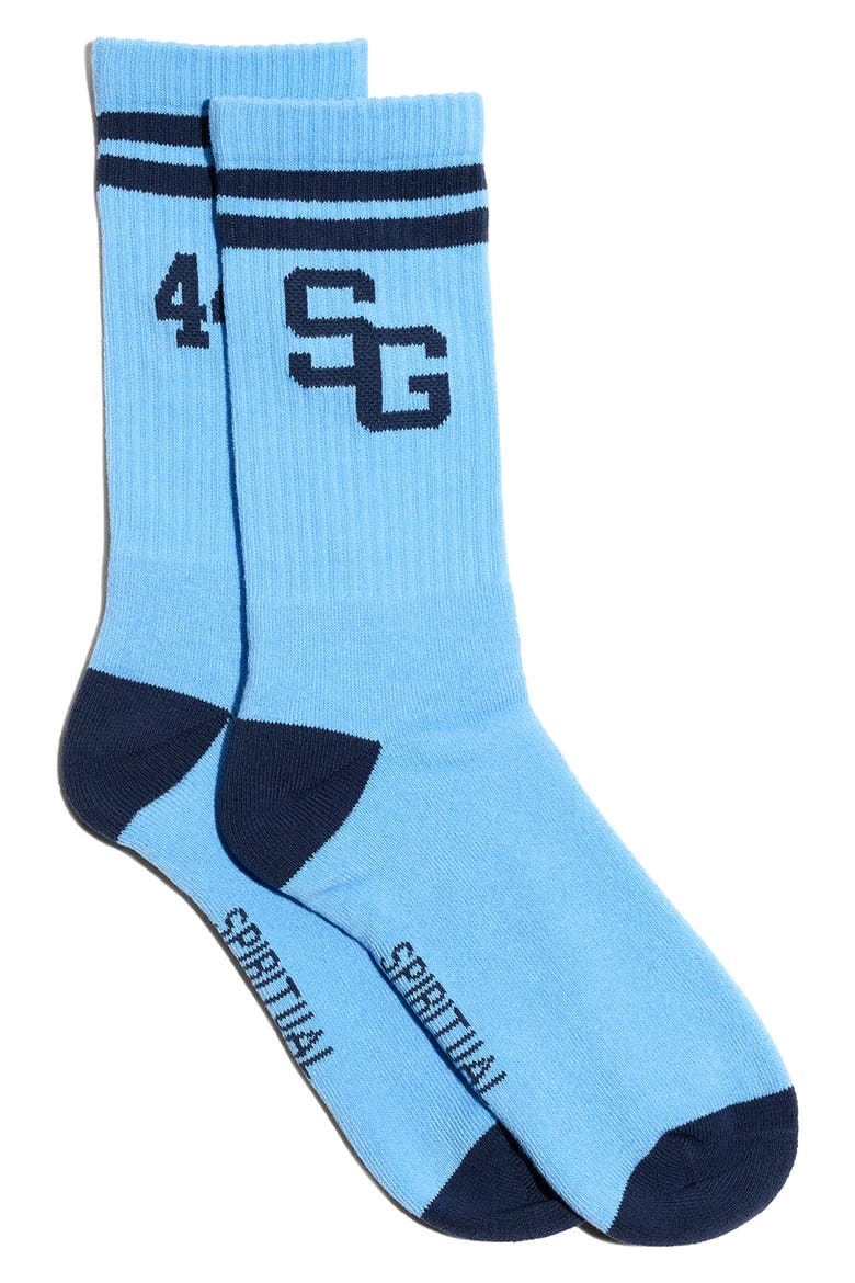 444 Crew Socks, Main, color, BLUE MIST