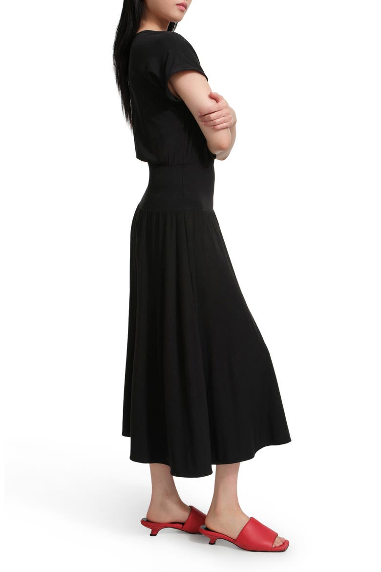 Suvi Midi Dress, Alternate, color, BLACK