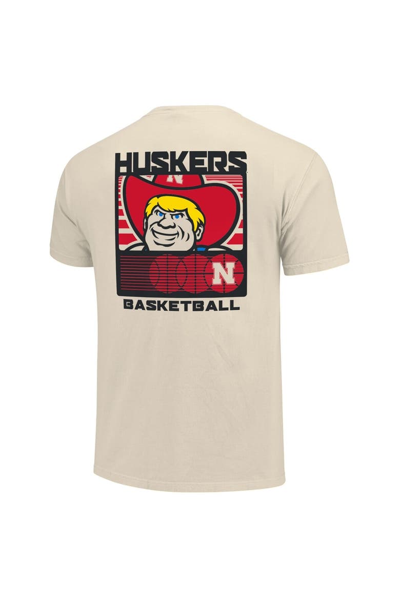 Men's  Cream Nebraska Huskers Basketball Staredown Comfort Colors, Alternate, color, Cream