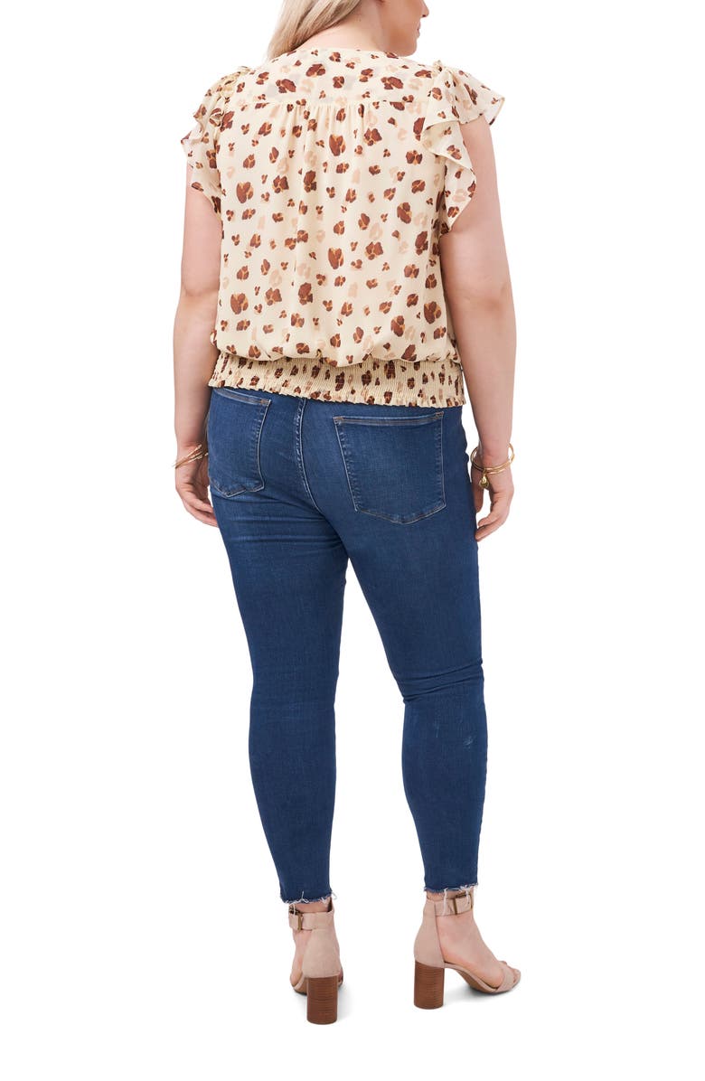 1.STATE Leopard Print Flutter Sleeve Top, Alternate, color, 