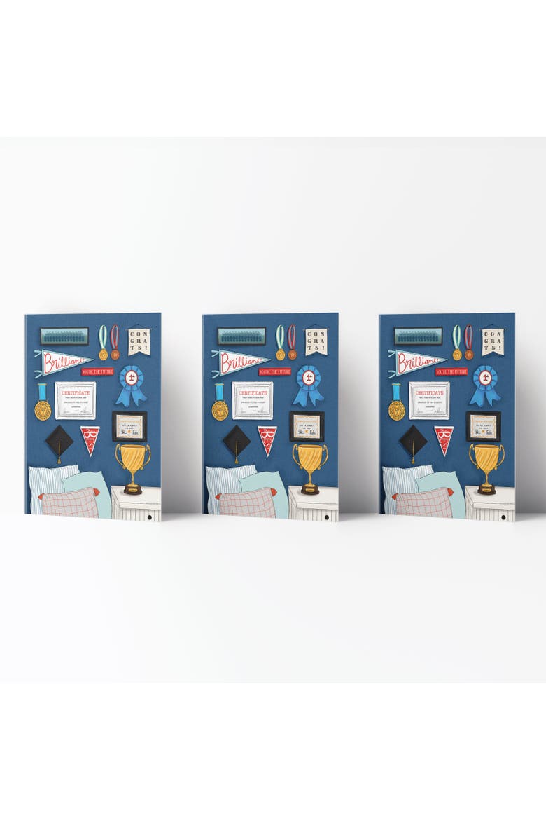 Graduation Greeting Card Pack (3ct) "Wall of Achievements", Main, color, Multi-Pack