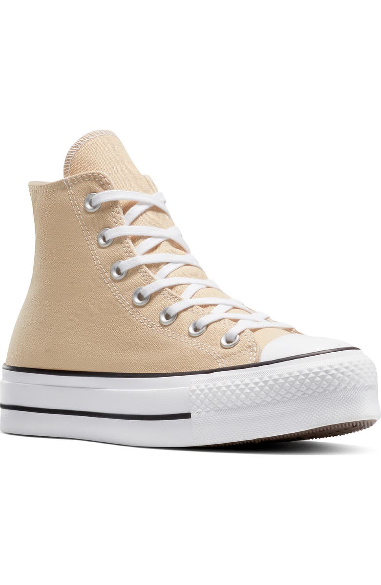 Converse Chuck Taylor All Star Lift High Top Platform Sneaker, Main, color, Coastal Dune / White/ Black