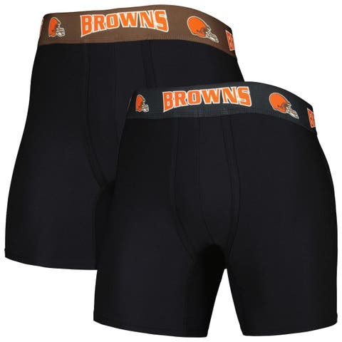 Men's Concepts Sport Black/Brown Cleveland Browns 2-Pack Boxer Briefs Set