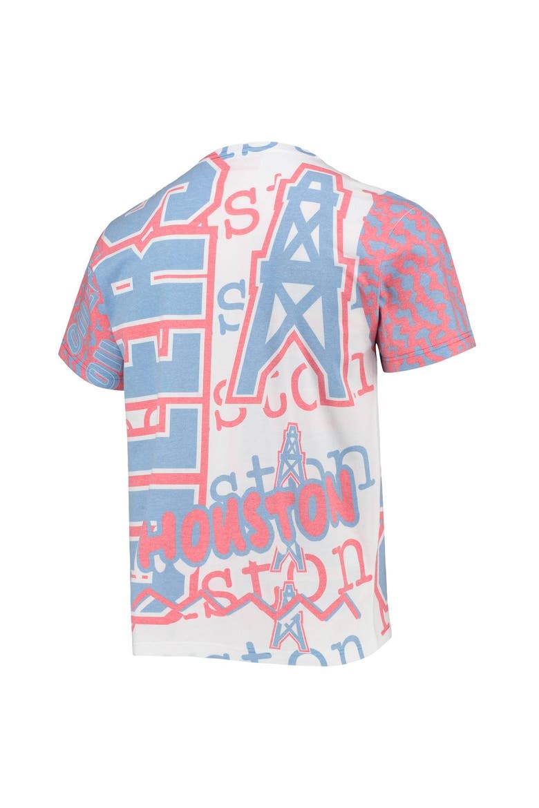 Men's Mitchell & Ness White Houston Oilers Jumbotron 2.0 Sublimated T-Shirt, Alternate, color, White