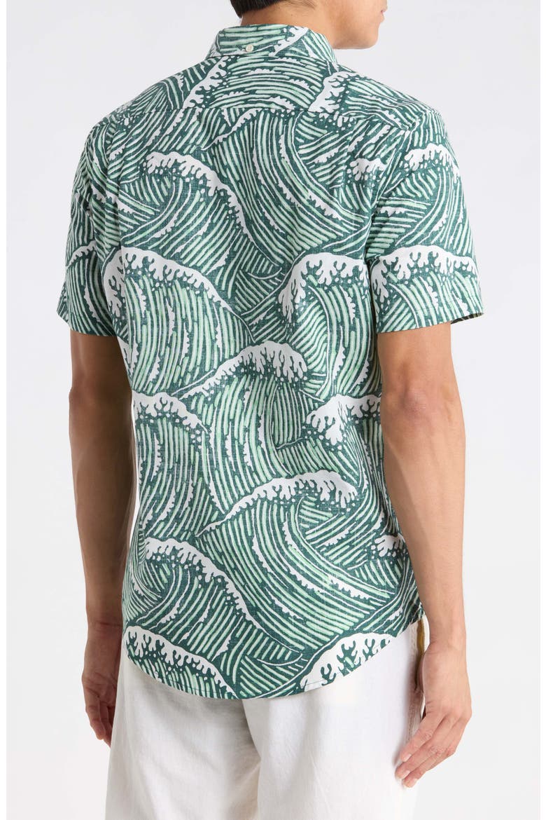 Super Swells Button-Down Shirt, Alternate, color, GREEN