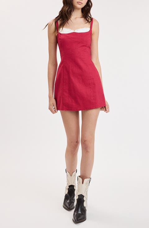 Ruffle Trim Sleeveless Minidress