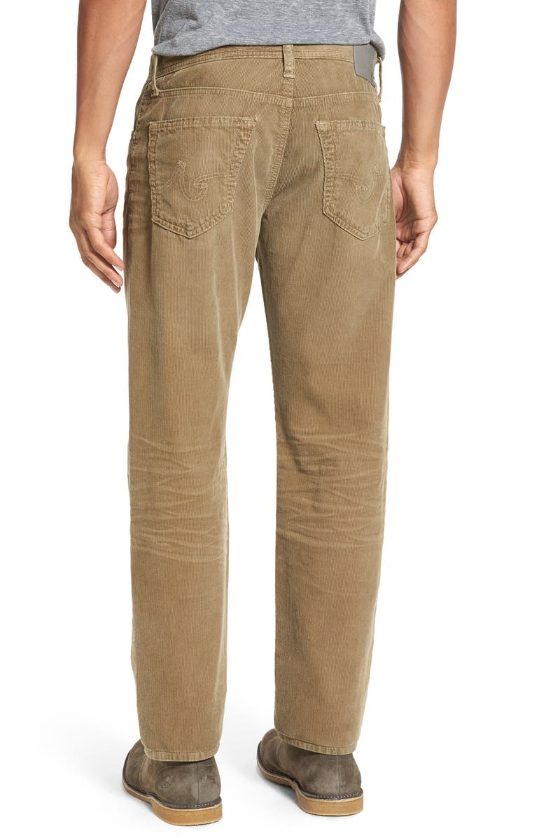 AG 'Graduate' Tailored Straight Leg Corduroy Pants, Alternate, color, Sulfur Infantry Khaki
