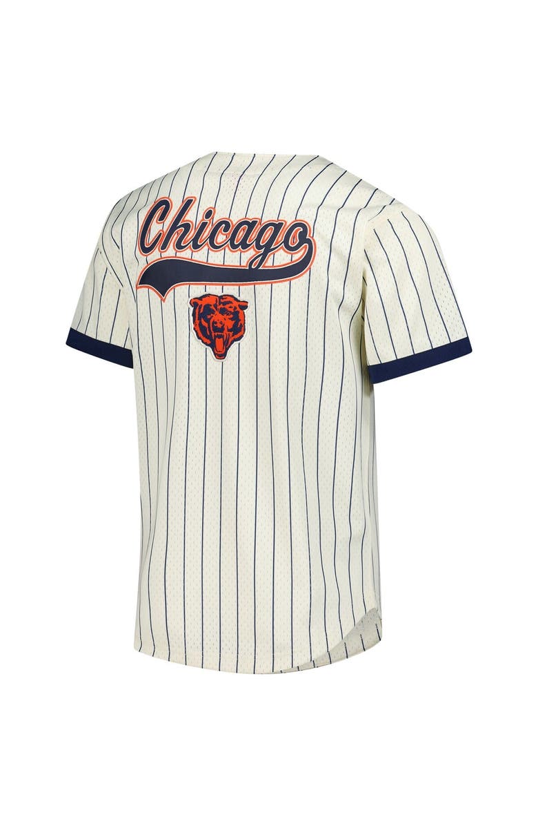 Mitchell & Ness Men's Mitchell & Ness  Cream Chicago Bears Vintage Logo Final Seconds Full-Button Mesh Top, Alternate, color, 