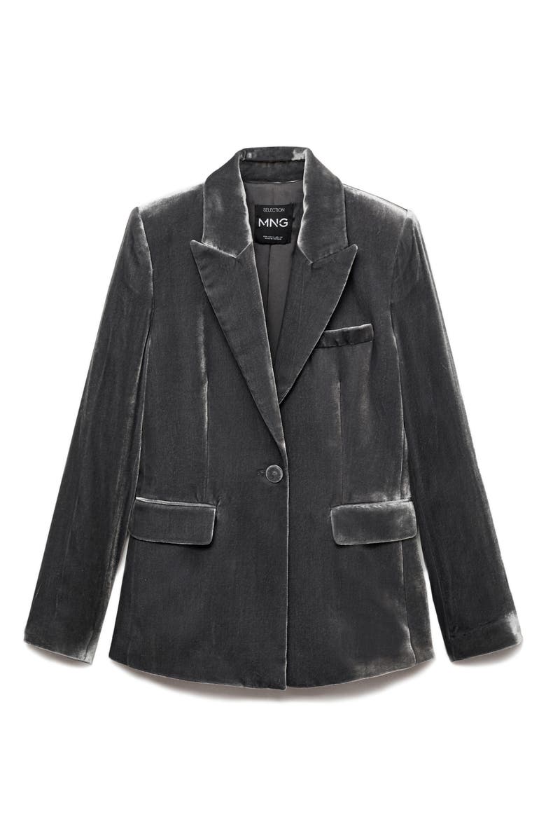 MANGO Silvie Velvet Blazer, Alternate, color, 