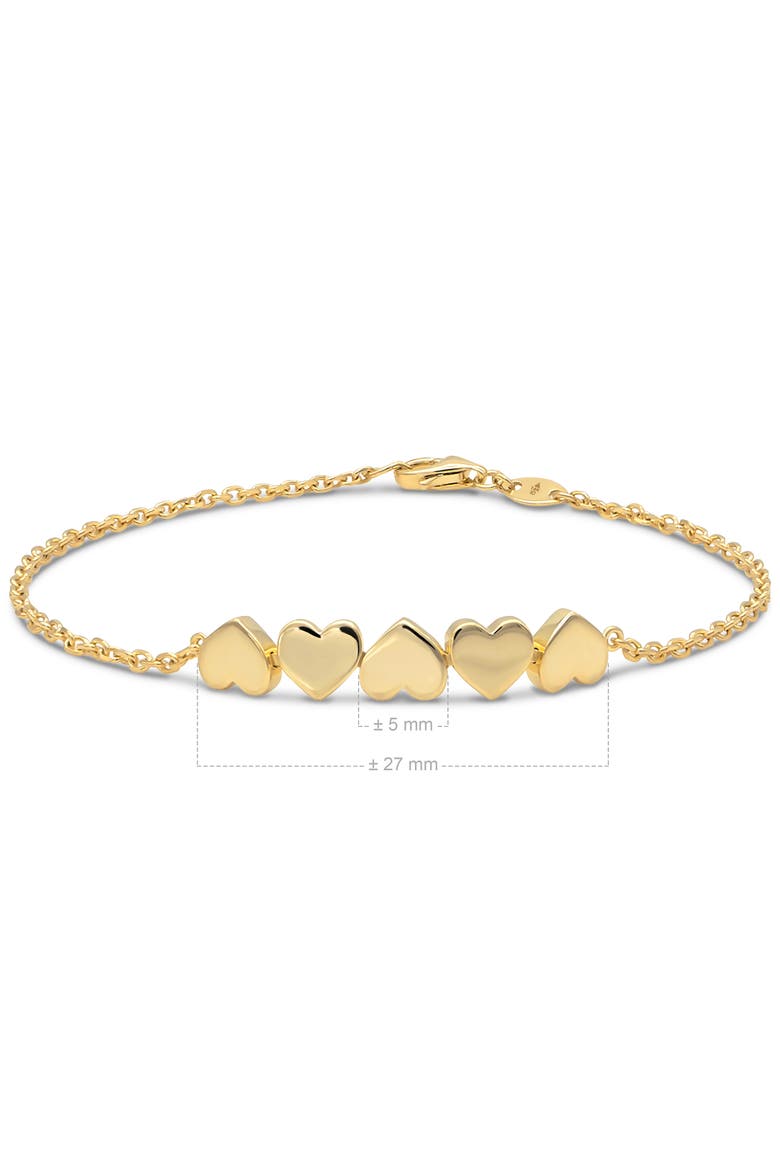 Sweet Heart Chain Bracelet in 14K Gold, Alternate, color, Yellow Gold