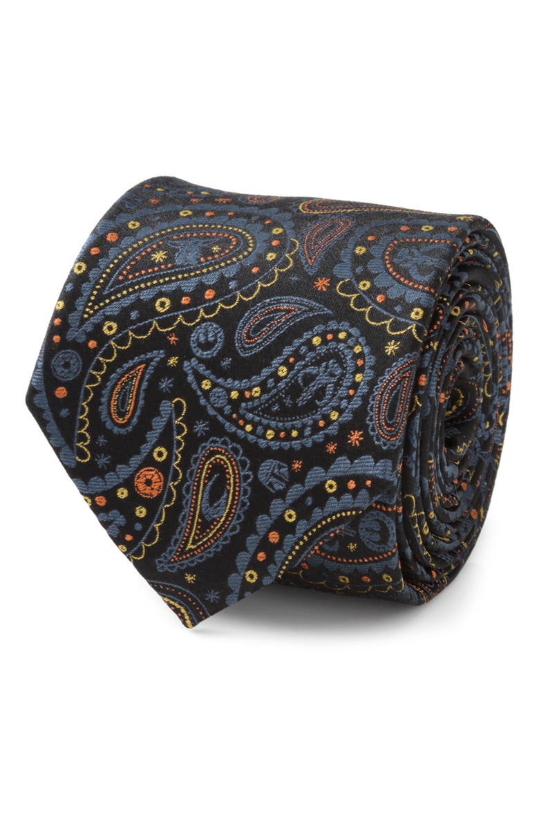 Cufflinks, Inc. Star Wars<sup>™</sup> Mandalorian Black Paisley Silk Tie, Alternate, color, Multi