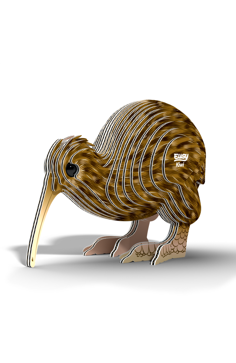 Eugy Puzzles Brown Kiwi 3D Puzzle, Alternate, color, 
