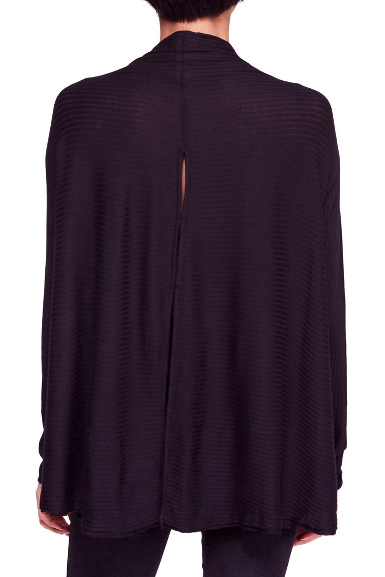 Lover Rib Split Back Pullover, Alternate, color, BLACK