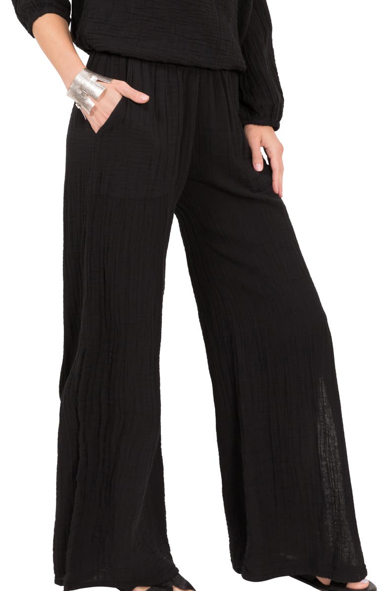 Everyday Ritual Riley Gauze Split Hem Pants, Alternate, color,