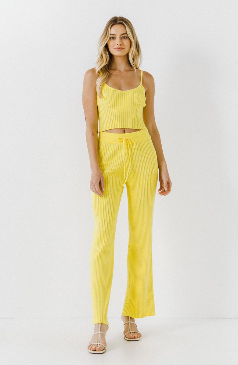 Endless Rose Rib Knit Crop Camisole, Alternate, color, Lime