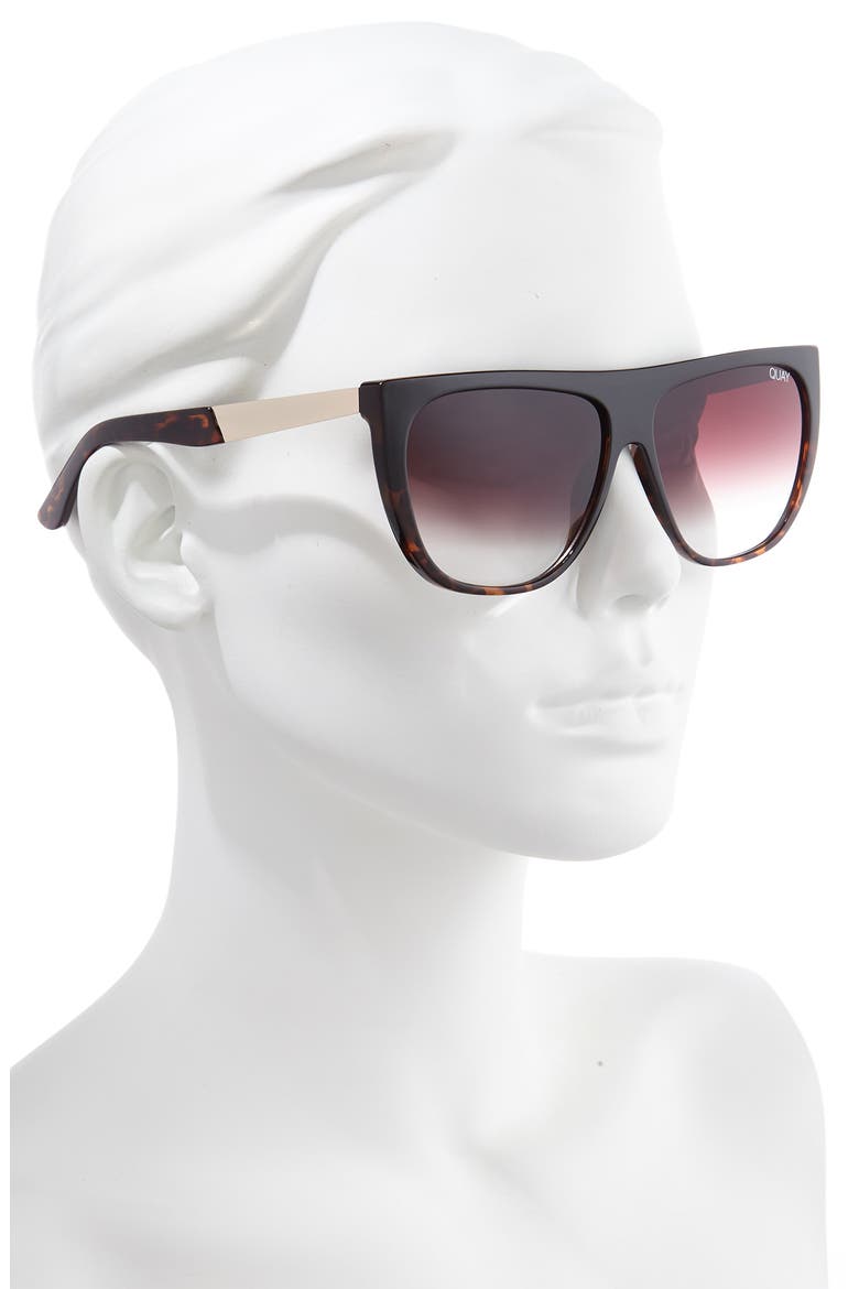 Australia Drama by Day 55mm Square Sunglasses, Alternate, color, BLACK TORTOISE/ BROWN FADE
