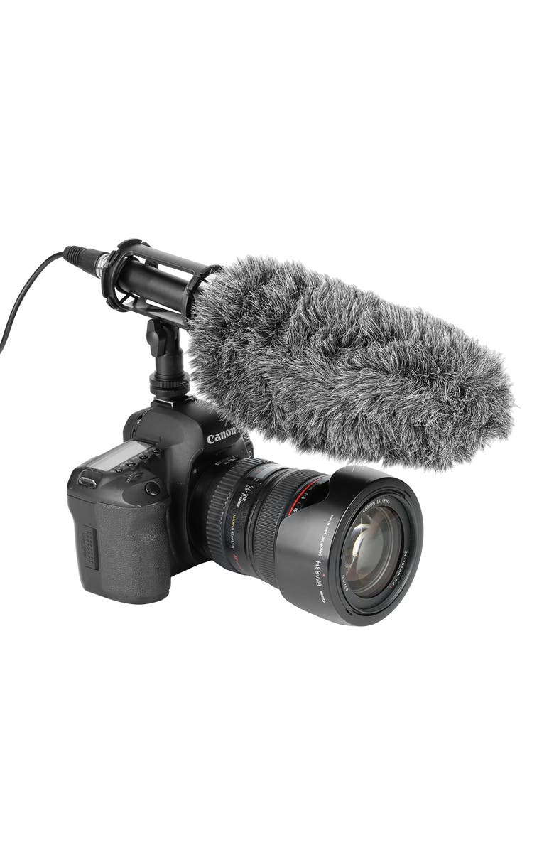 MOVO WS-S1000 Furry Outdoor Deadcat Windscreen for Shotgun Microphones up to 7-inch (18cm) Long, Alternate, color, Black